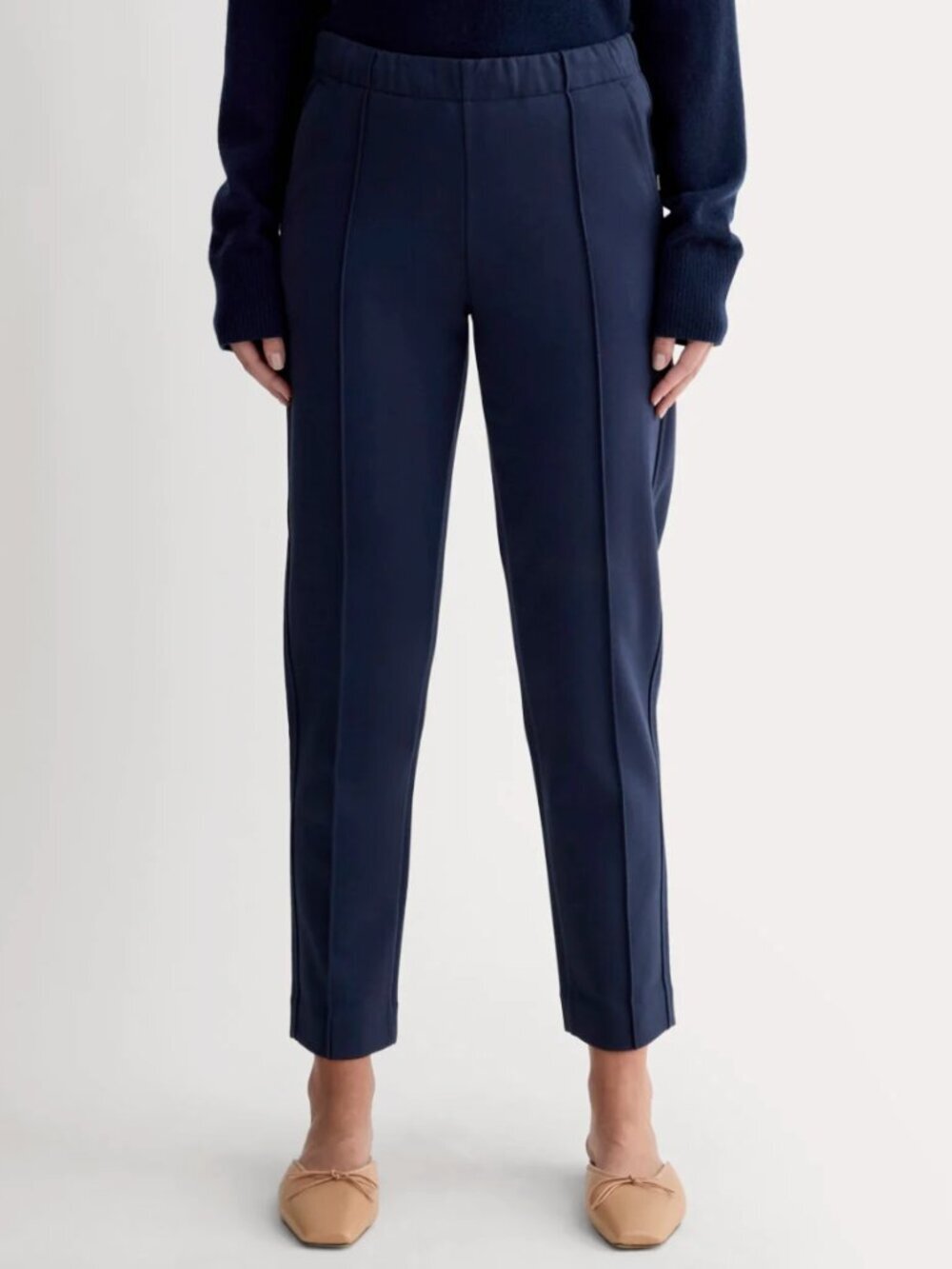 Everlane Ankle Tapered Knit Pull On Stretch Slim Fit Dream Pant Navy Blue Medium